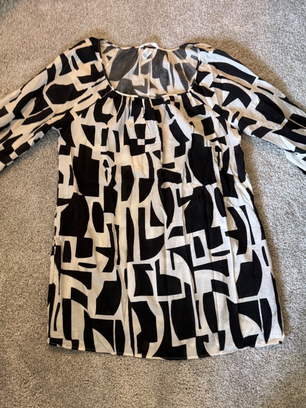 H&M Black and White Abstract Mini Dress